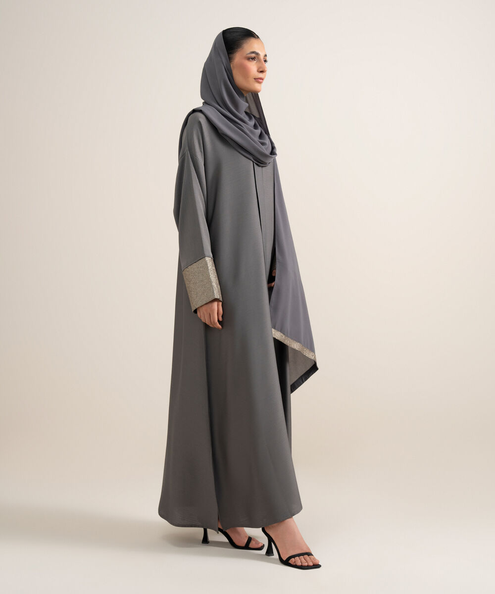 Women's Grey Abaya Set