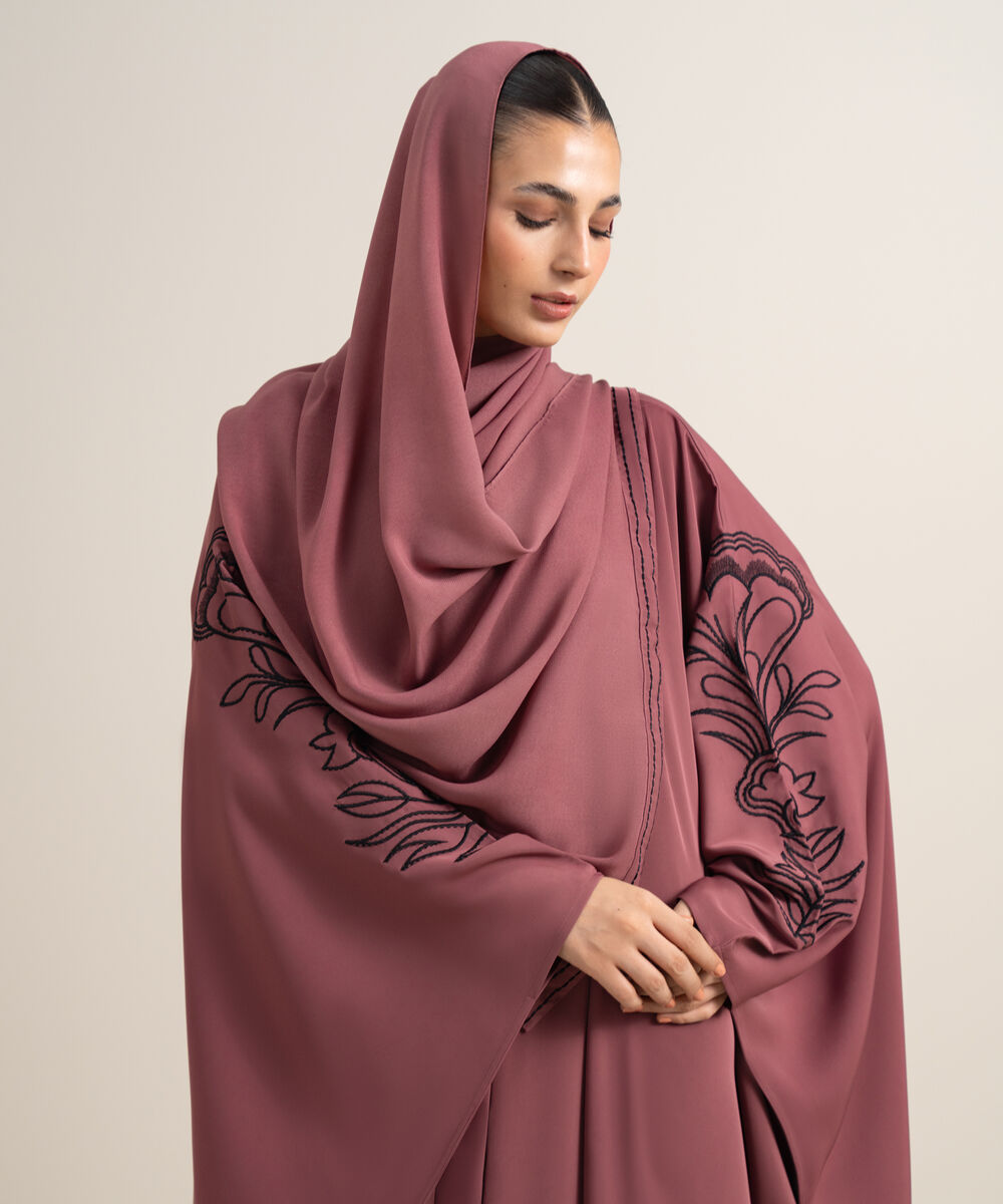 Women's Magenta Kaftan Abaya Set