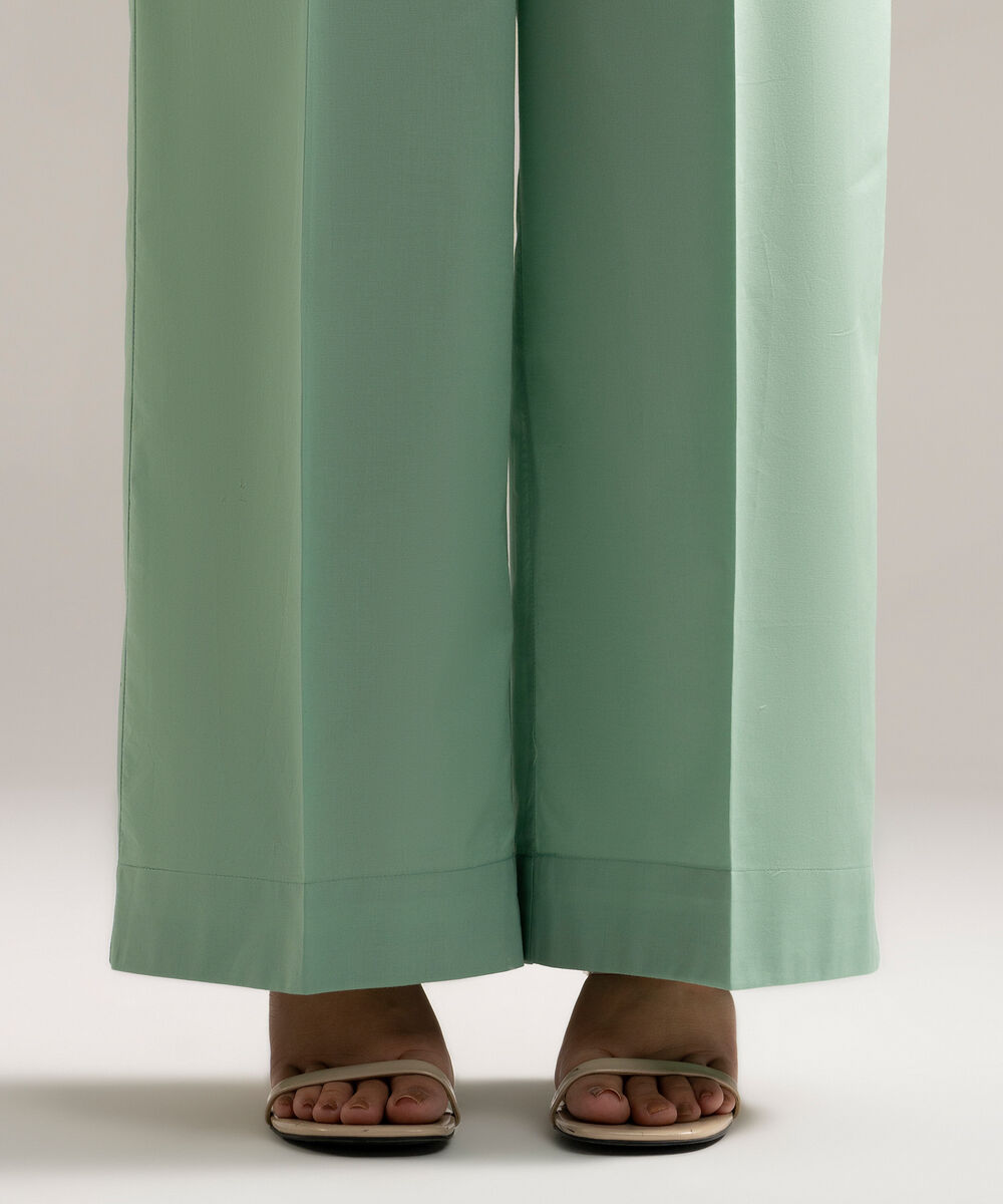 Women's RTW Cambric Solid Green Culottes