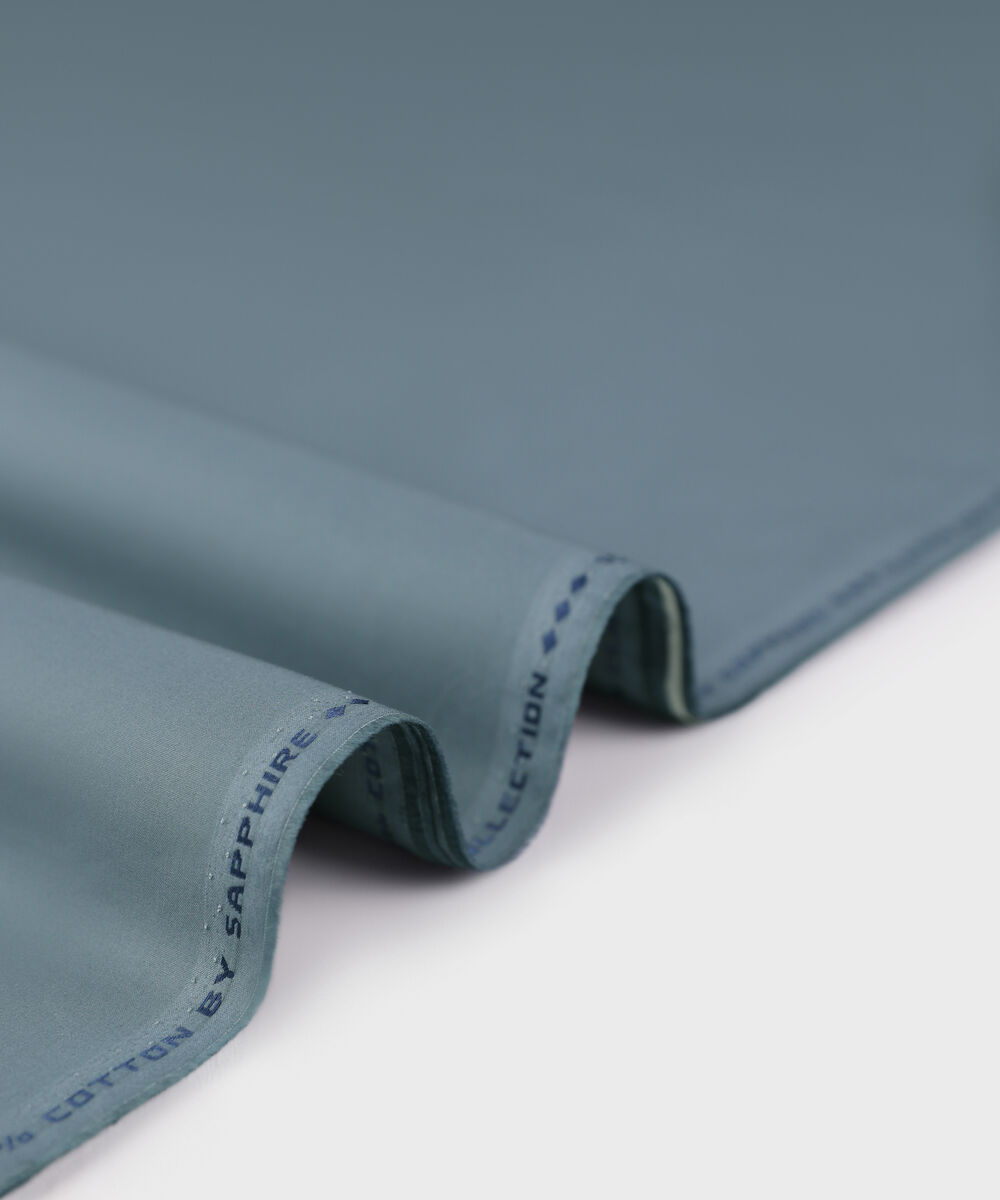 Men Unstitched Cotton Grey Full Suit Fabric