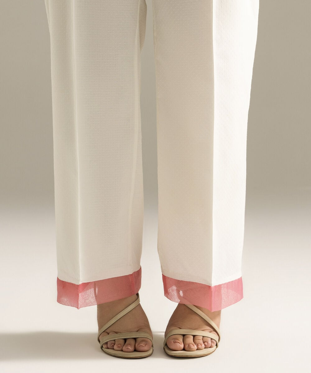 Solid Dobby Straight Pants — Sapphire view 4