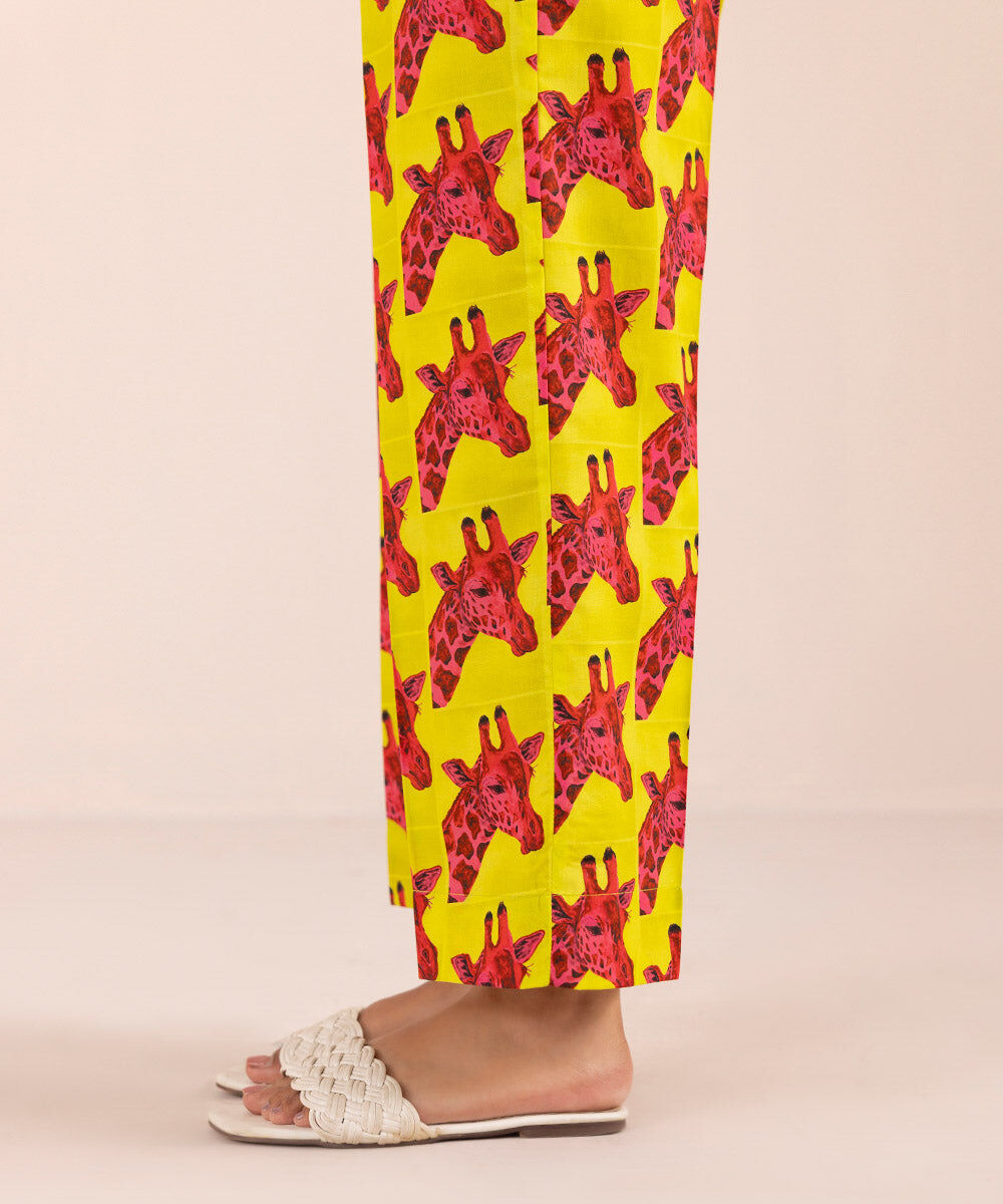 Women's Pret Cambric Multi Printed Straight Pants