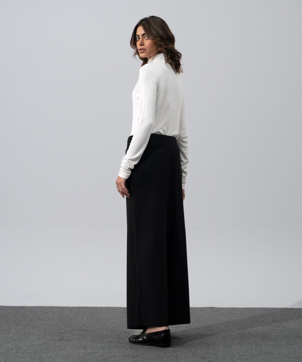 Women's Western Wear Black Pull-On Knit Culottes