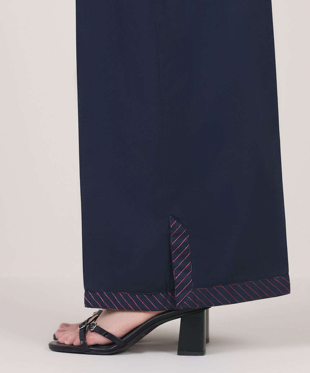 Women's RTW Cambric Blue Solid Culottes