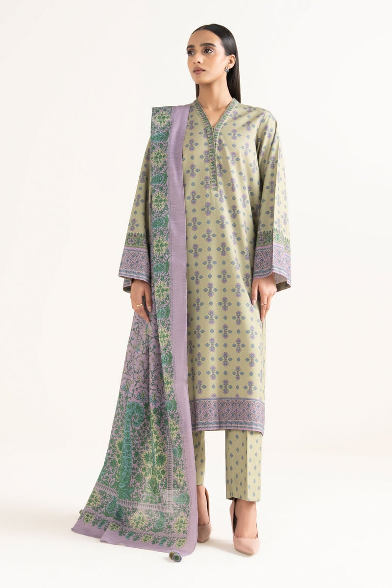 3 Piece - Printed Cotton Suit