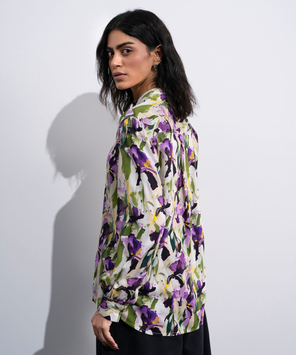 Women's Multi Abstract Printed Viscose Shirt