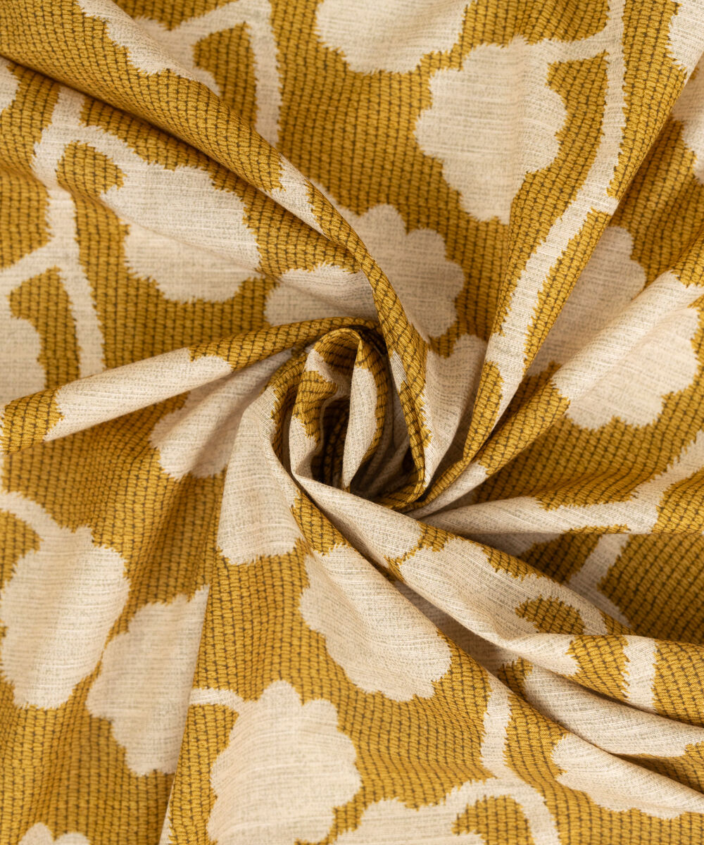 Printed Khaddar Yellow Dupatta