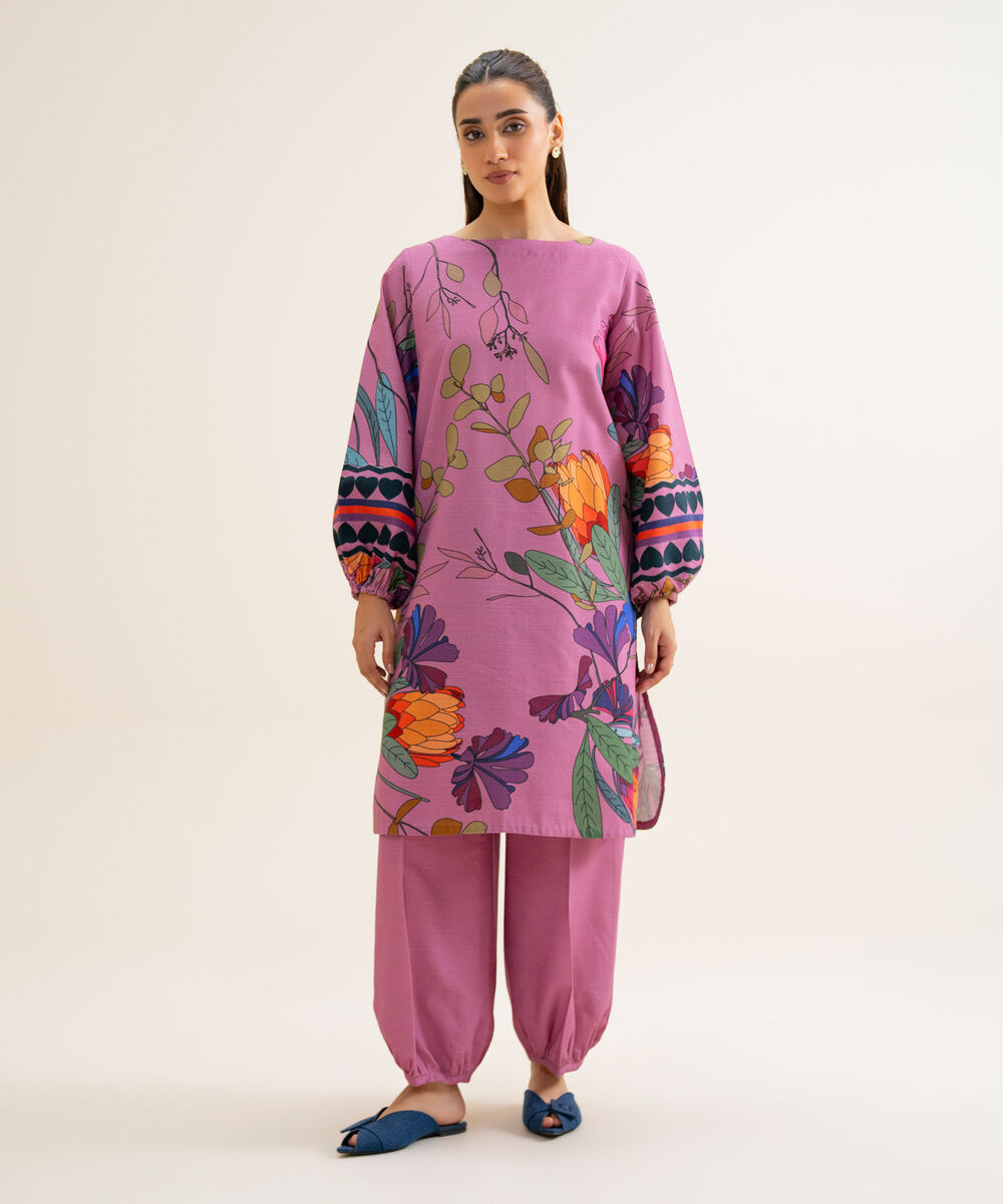Women's Unstitched Light Khaddar Printed 2 Piece Suit