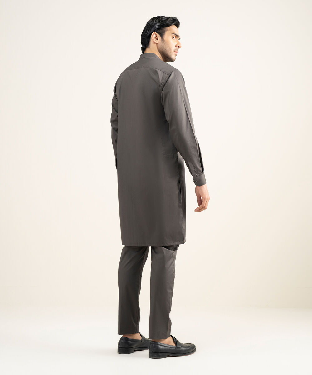 Men's Stitched Premium Cotton Dark Mauve Suit