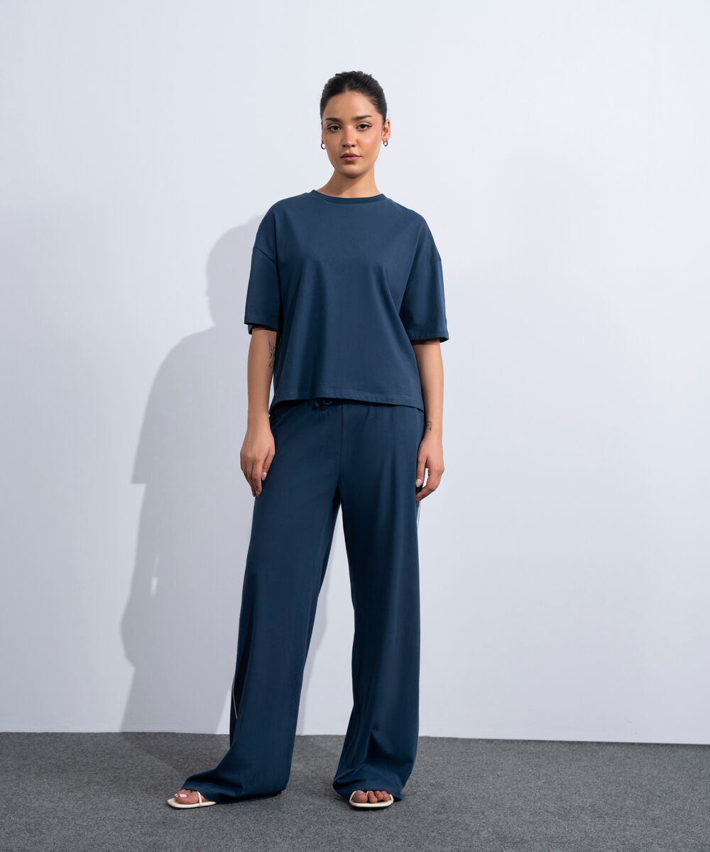 Women's Western Navy Loose Fit Supima T-Shirt