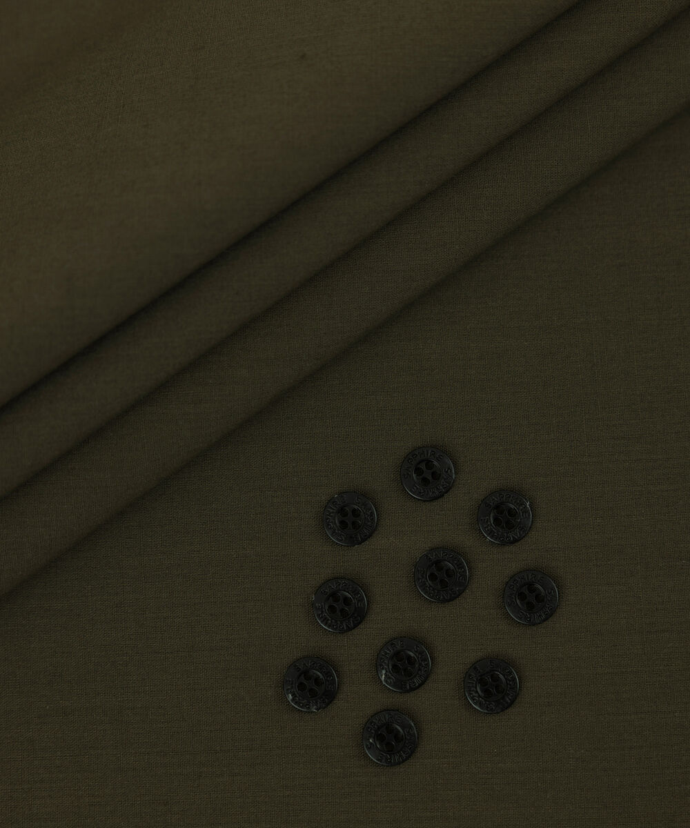 Men's Unstitched 2-Piece Premium Slub Cotton Olive Brown Suit