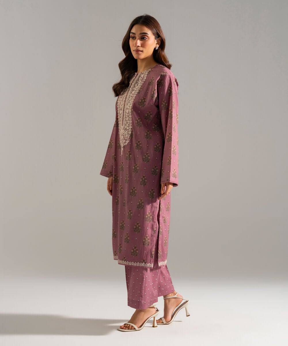 2 Piece - Embroidered Seersucker Suit — Sapphire view 3
