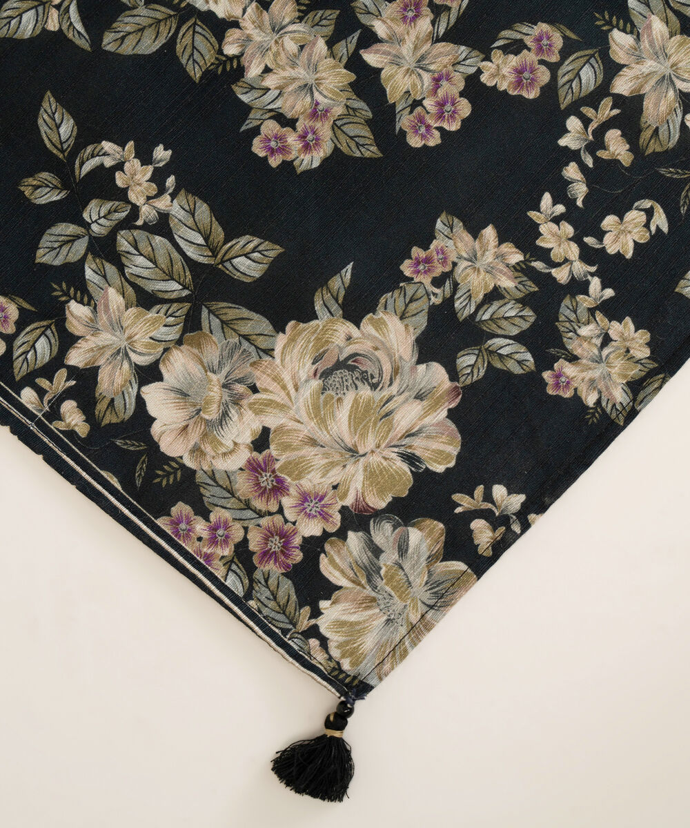 Khaddar Printed Black Dupatta
