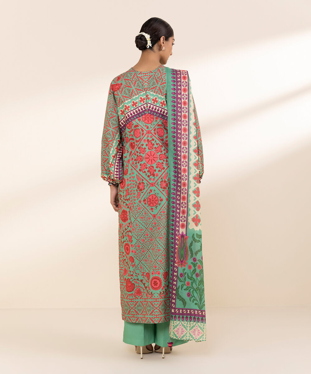 Women's Unstitched Lawn Printed Multi 3 Piece Suit