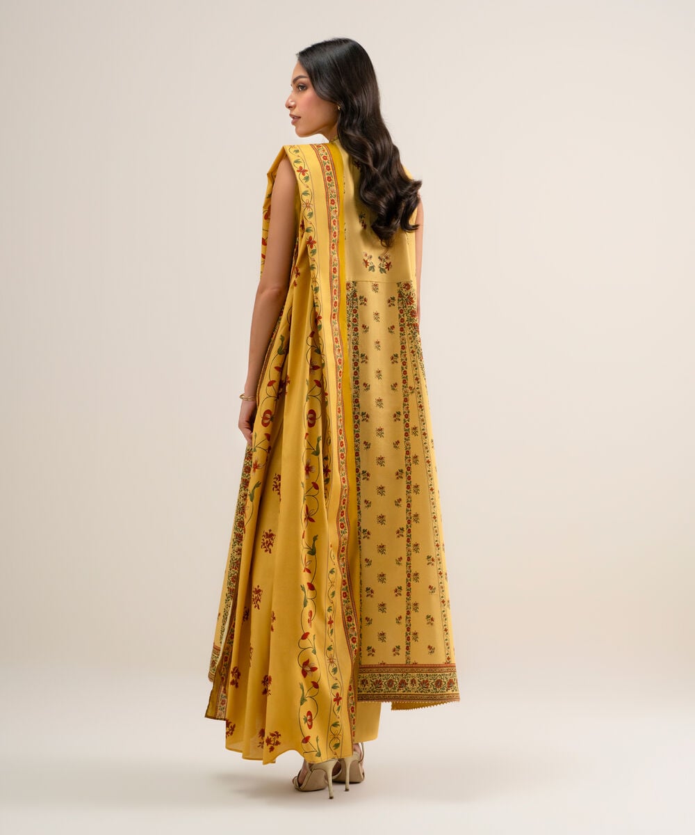 3 Piece - Printed Cotton Viscose Suit — Sapphire view 3