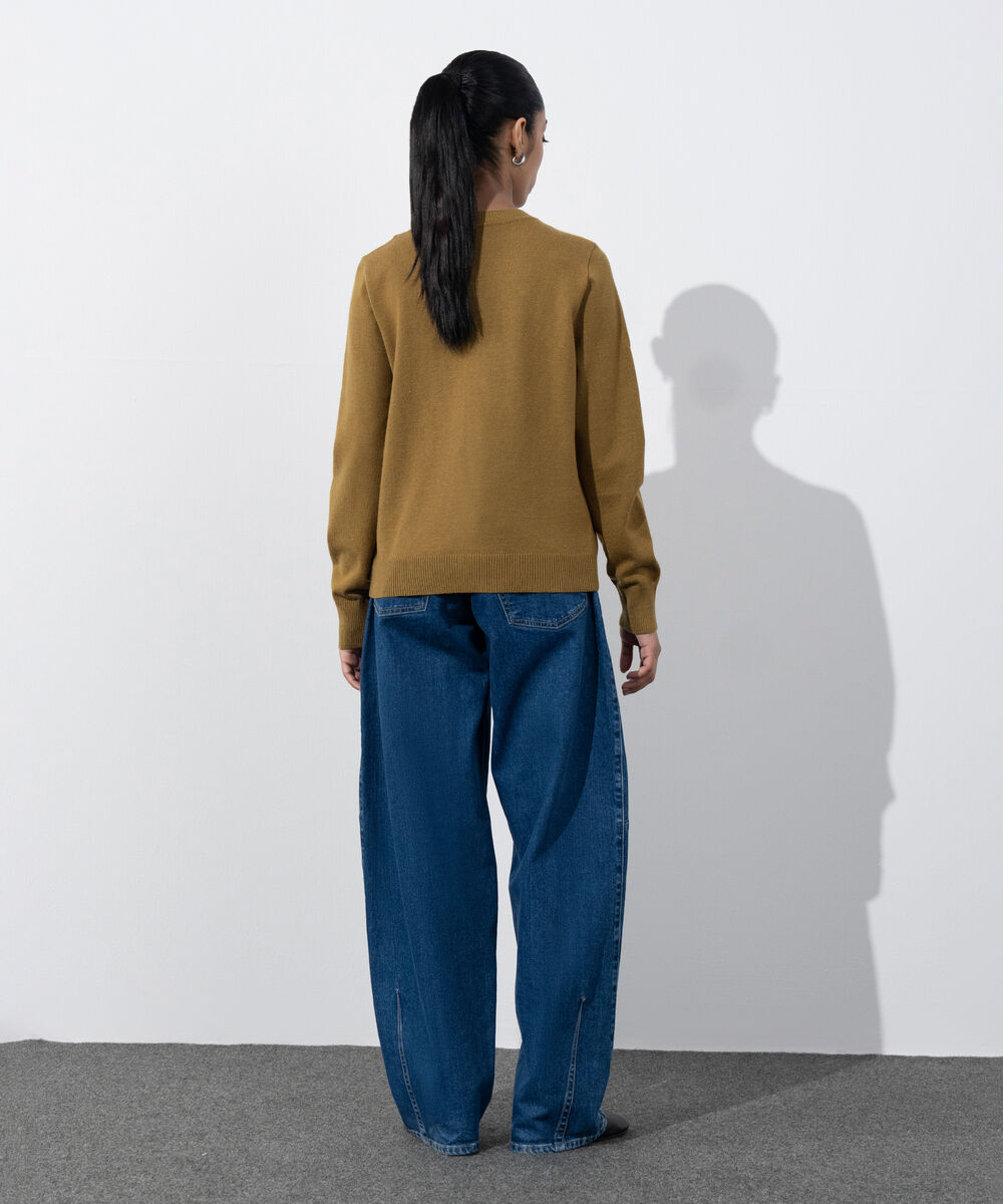 Women's Western Wear Olive Green Slim-Fit Knit Sweater