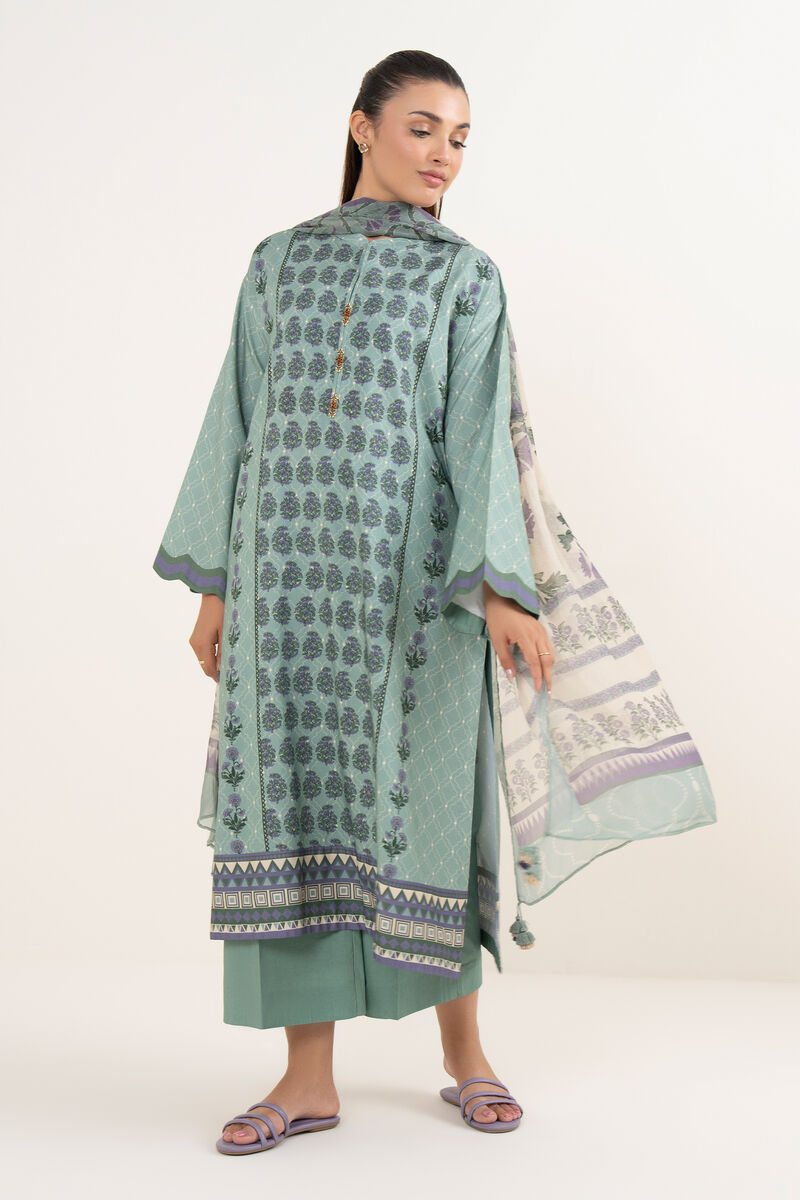 3 Piece - Printed Cotton Suit