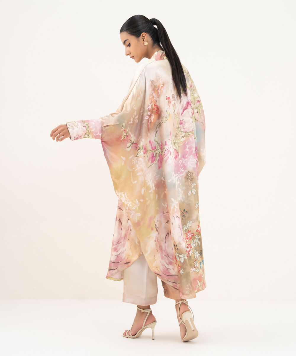 Women's RTW Blended Satin Multi Printed Kaftan