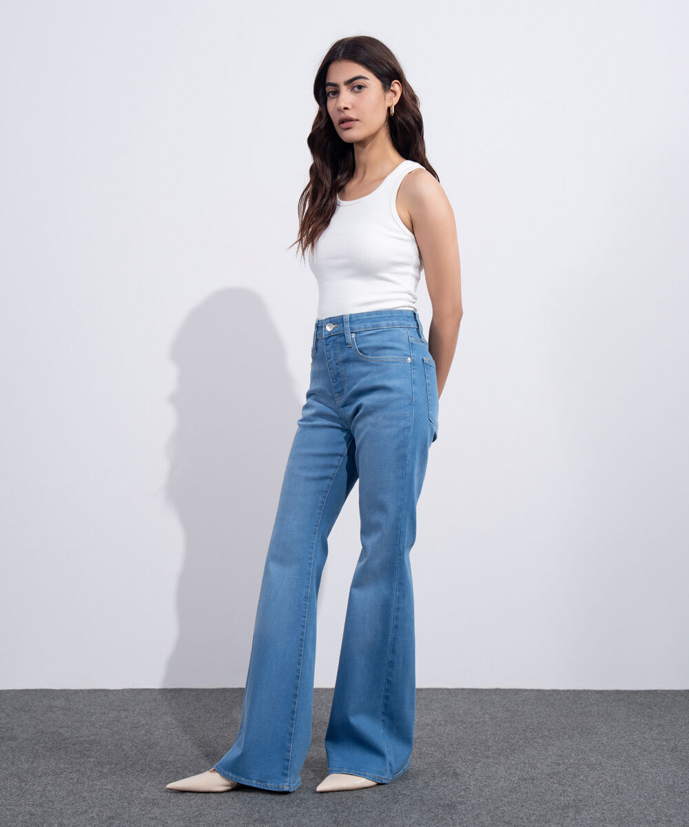 Women's Western Light Blue Wash High Rise Bootcut Jeans