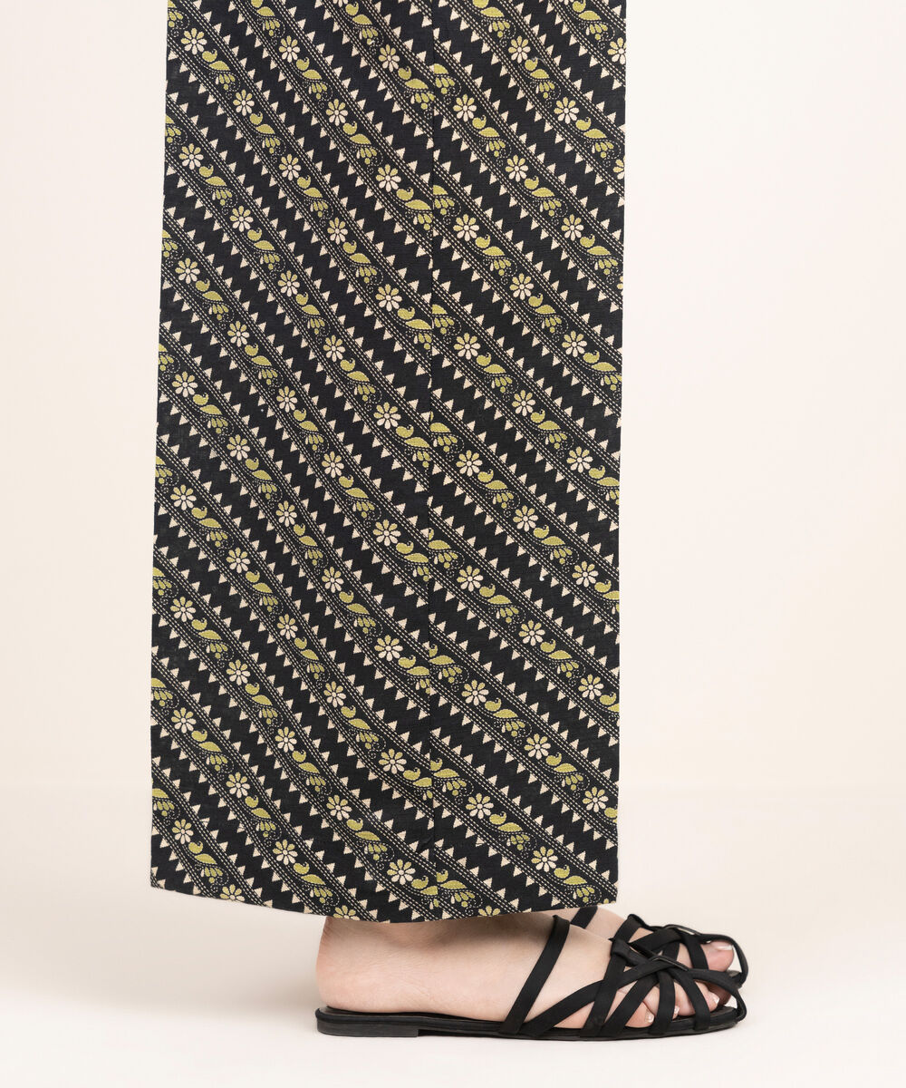Women's RTW Khaddar Printed Black Culottes