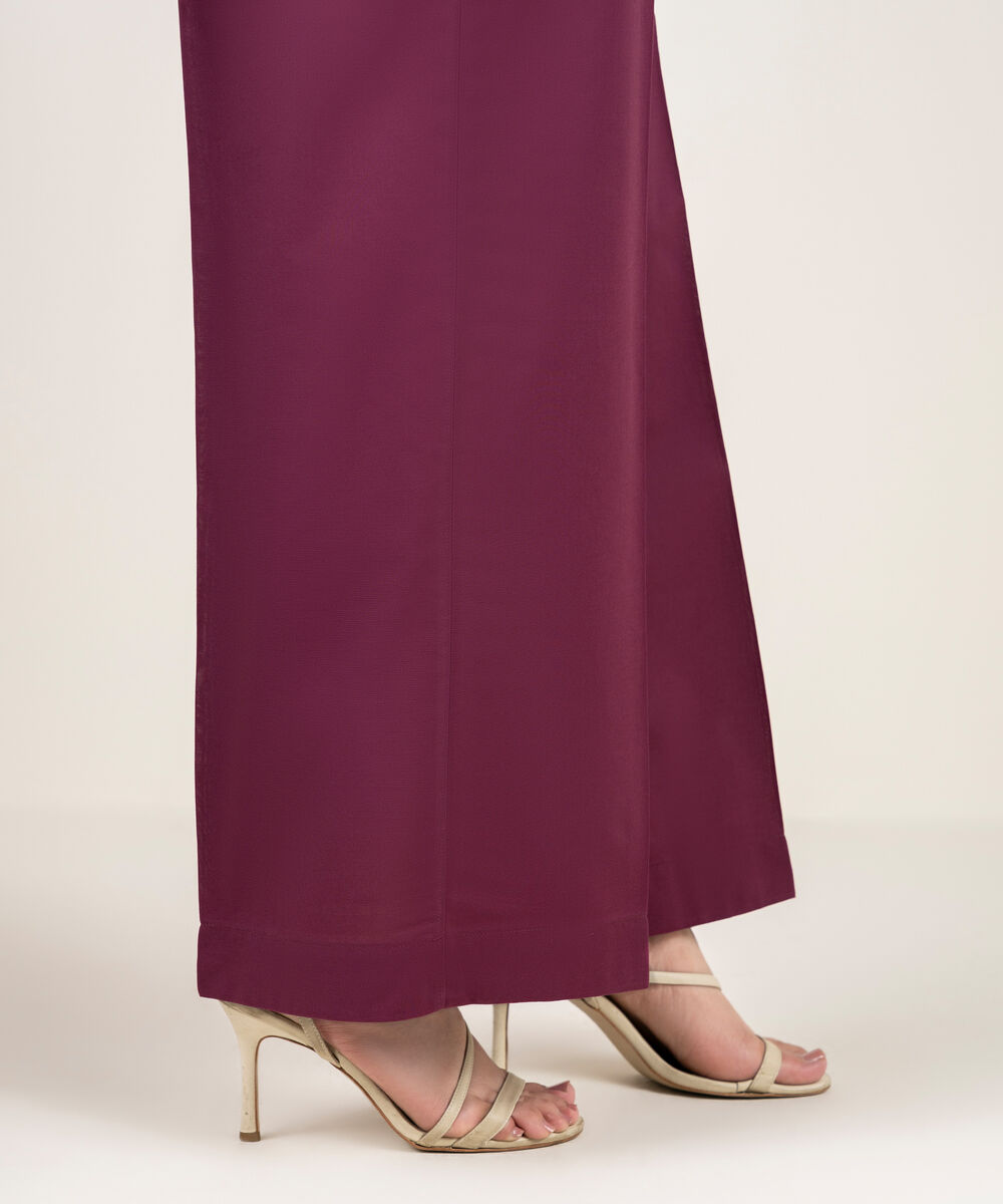 Women's RTW Cambric Solid Purple Culottes