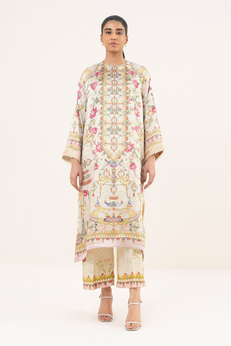 2 Piece - Printed Silk Suit