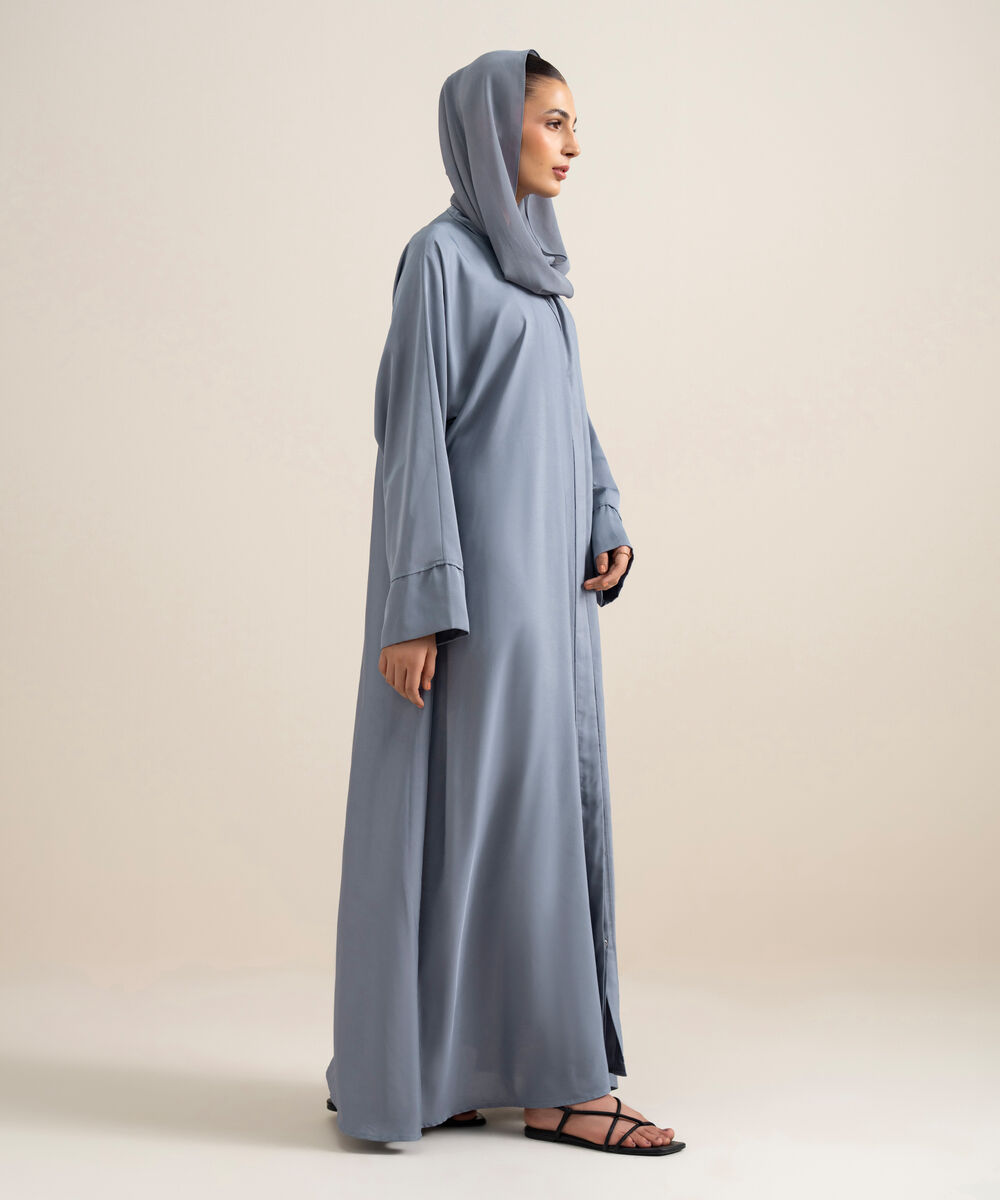 Women's Bluish grey Kimono Abaya Set