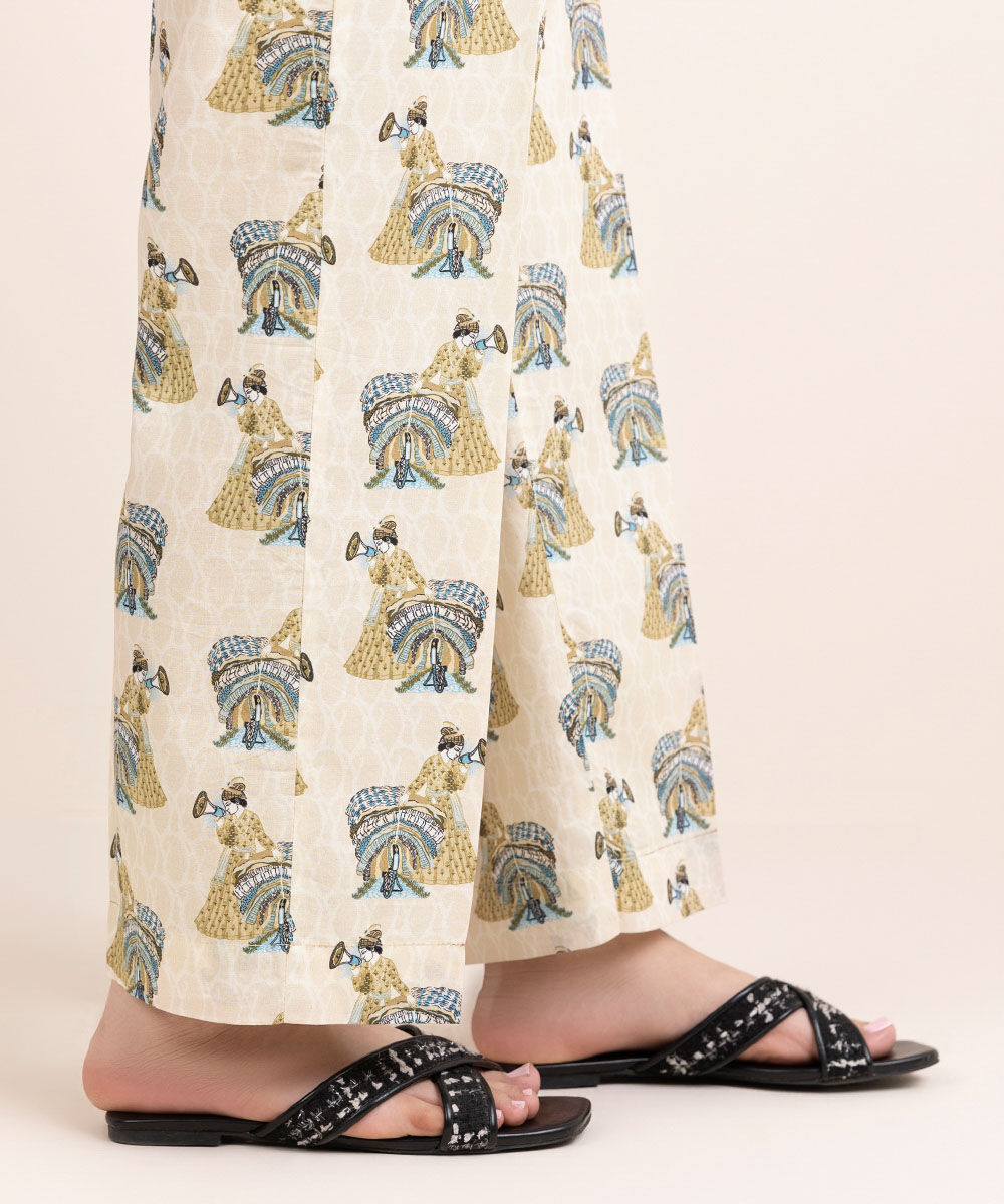 Woman - Multi Printed Cambric Straight Pants