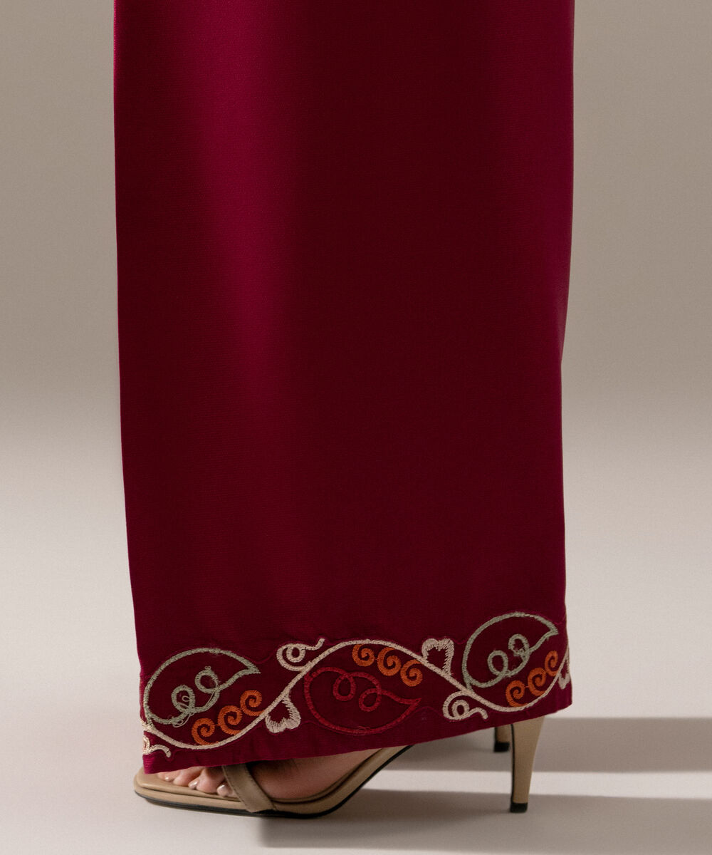 Women's RTW Bedford Solid Plum Farshi Shalwar