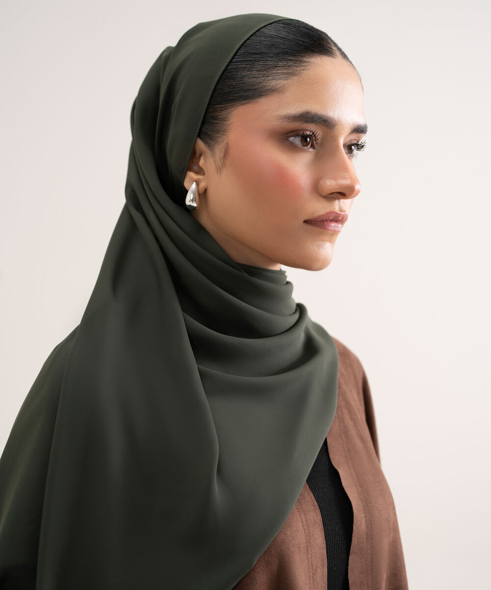 Women's Polyester Olive Green Hijab