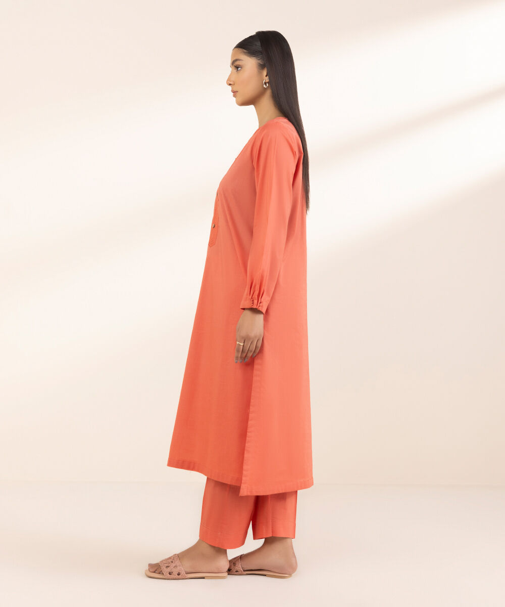 Women's Pret Cross Hatch Pink Solid A-Line Shirt