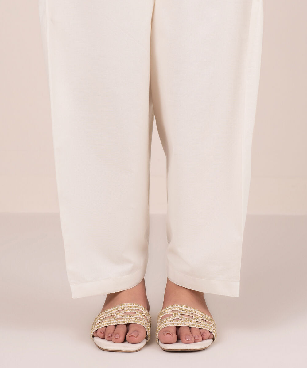 Women's RTW Cambric Solid Pink Shalwar