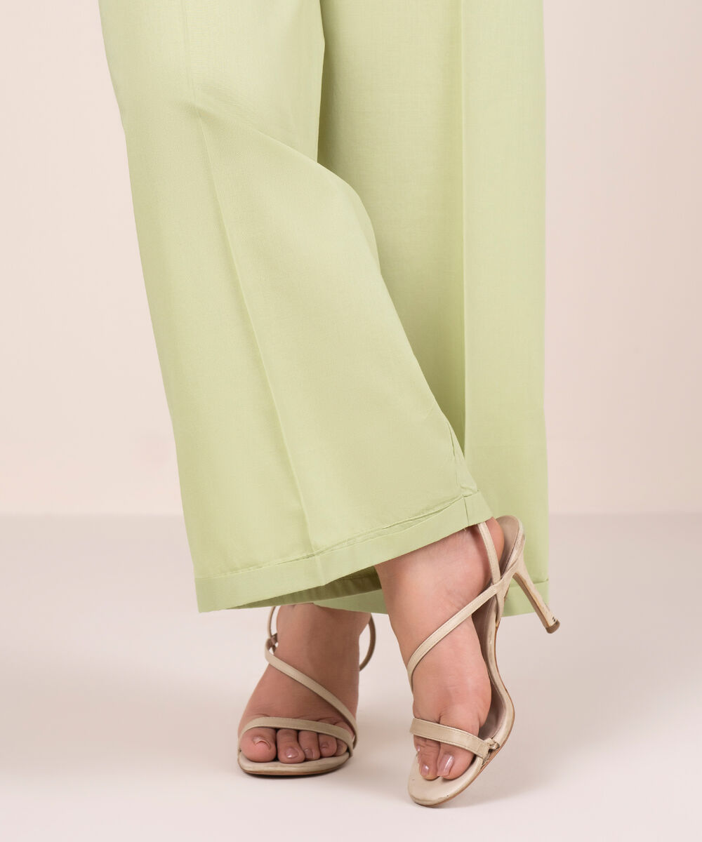 Women's RTW Cambric Solid Green Culottes