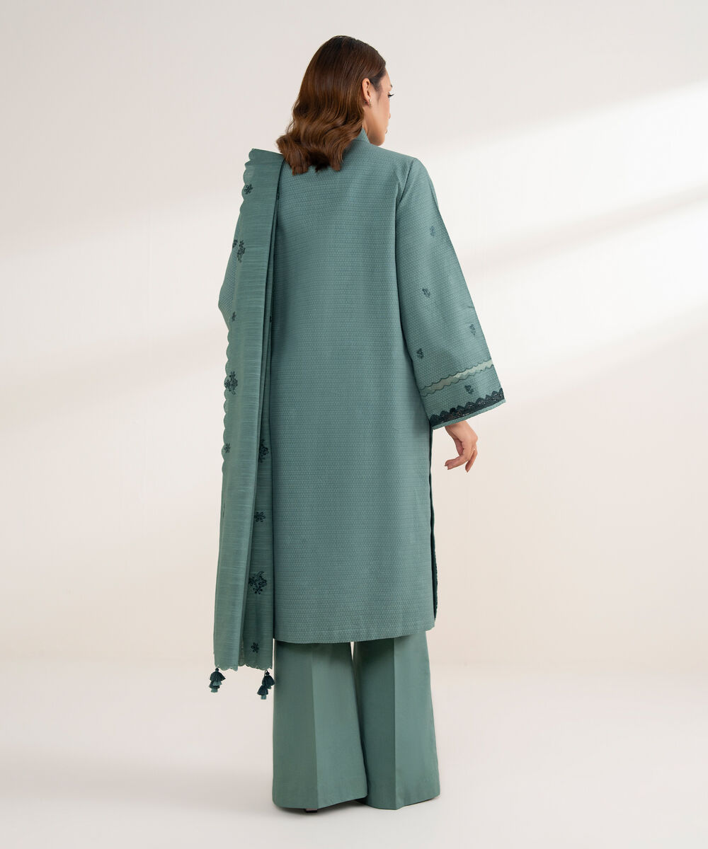 Women's Unstitched Dobby 3 Piece Suit