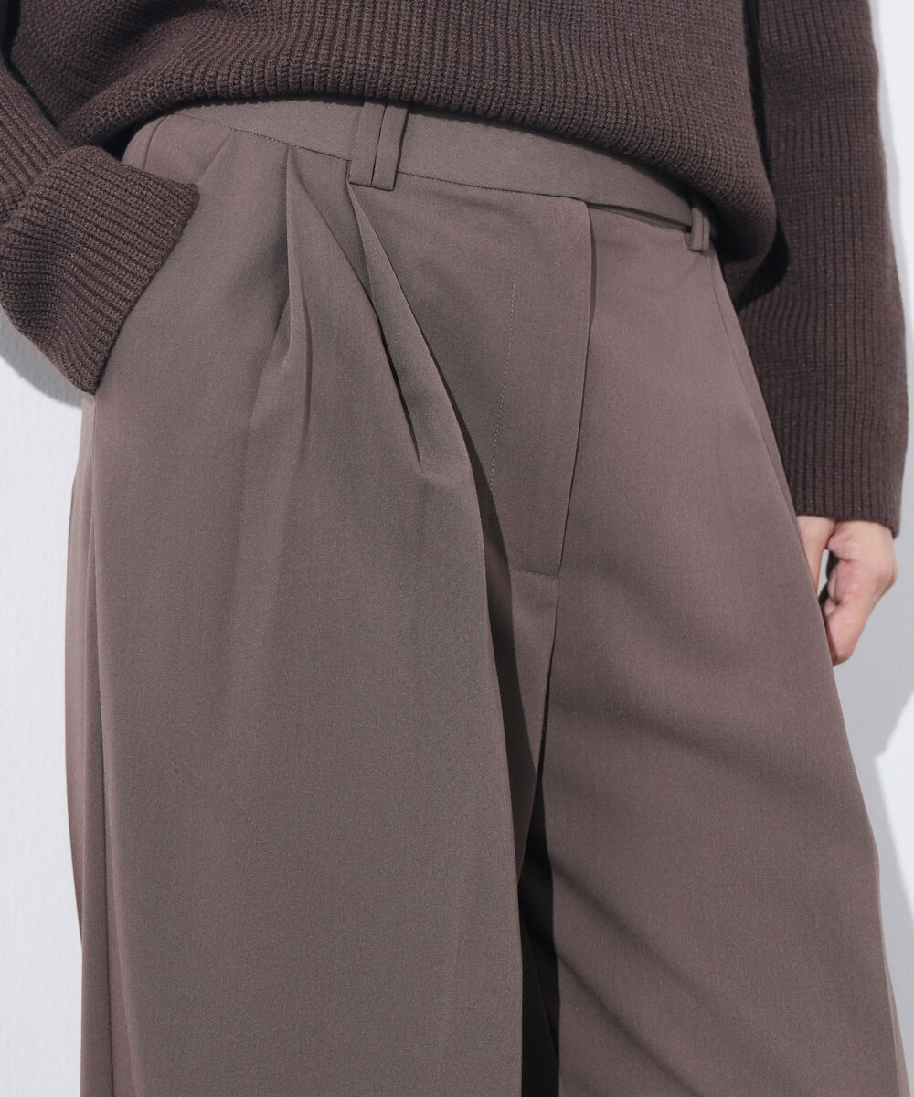 Women's Western Wear Brown Pleated Wide Leg Trousers