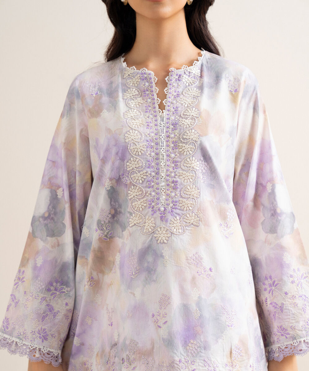 Women's Unstitched Embroidered Lawn Multi 3 Piece Suit