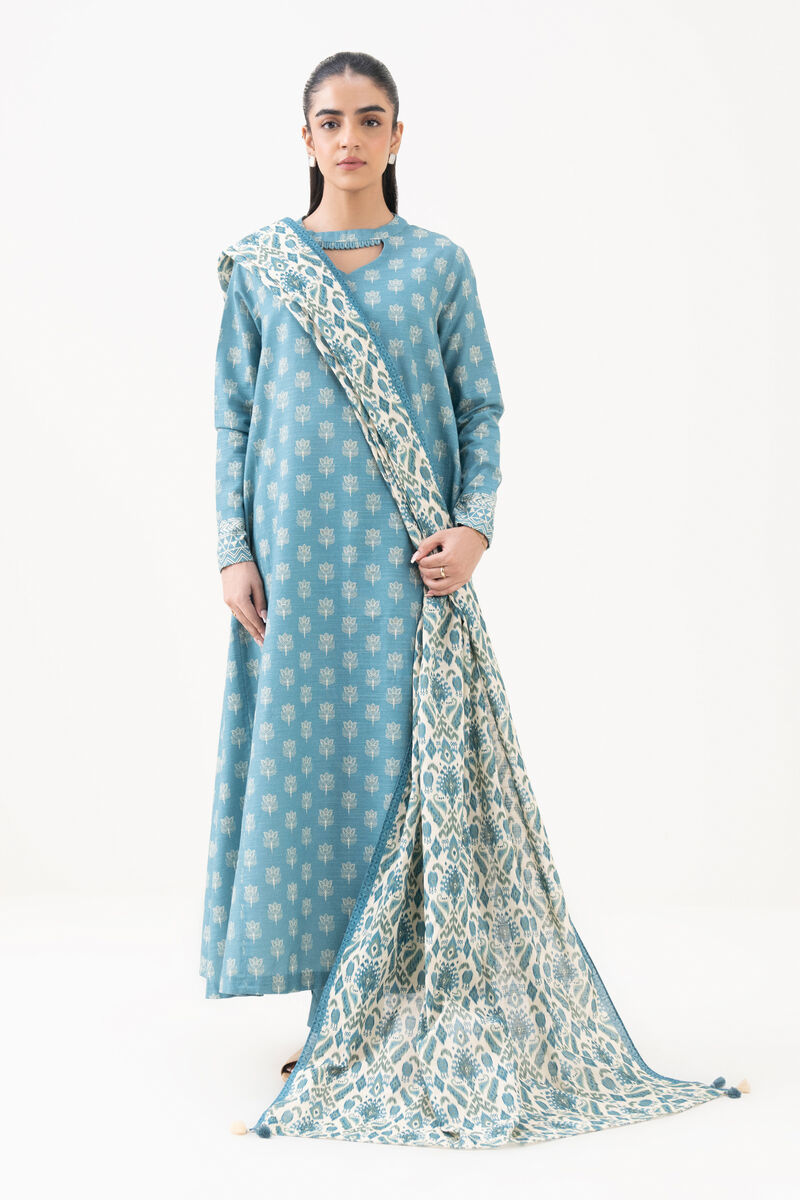 3 Piece - Printed Cotton Suit