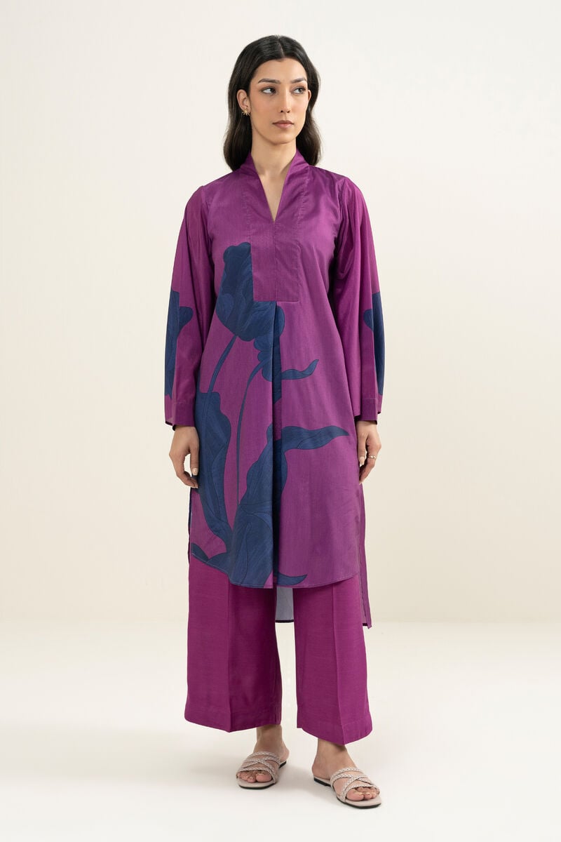 2 Piece - Printed Silk Suit