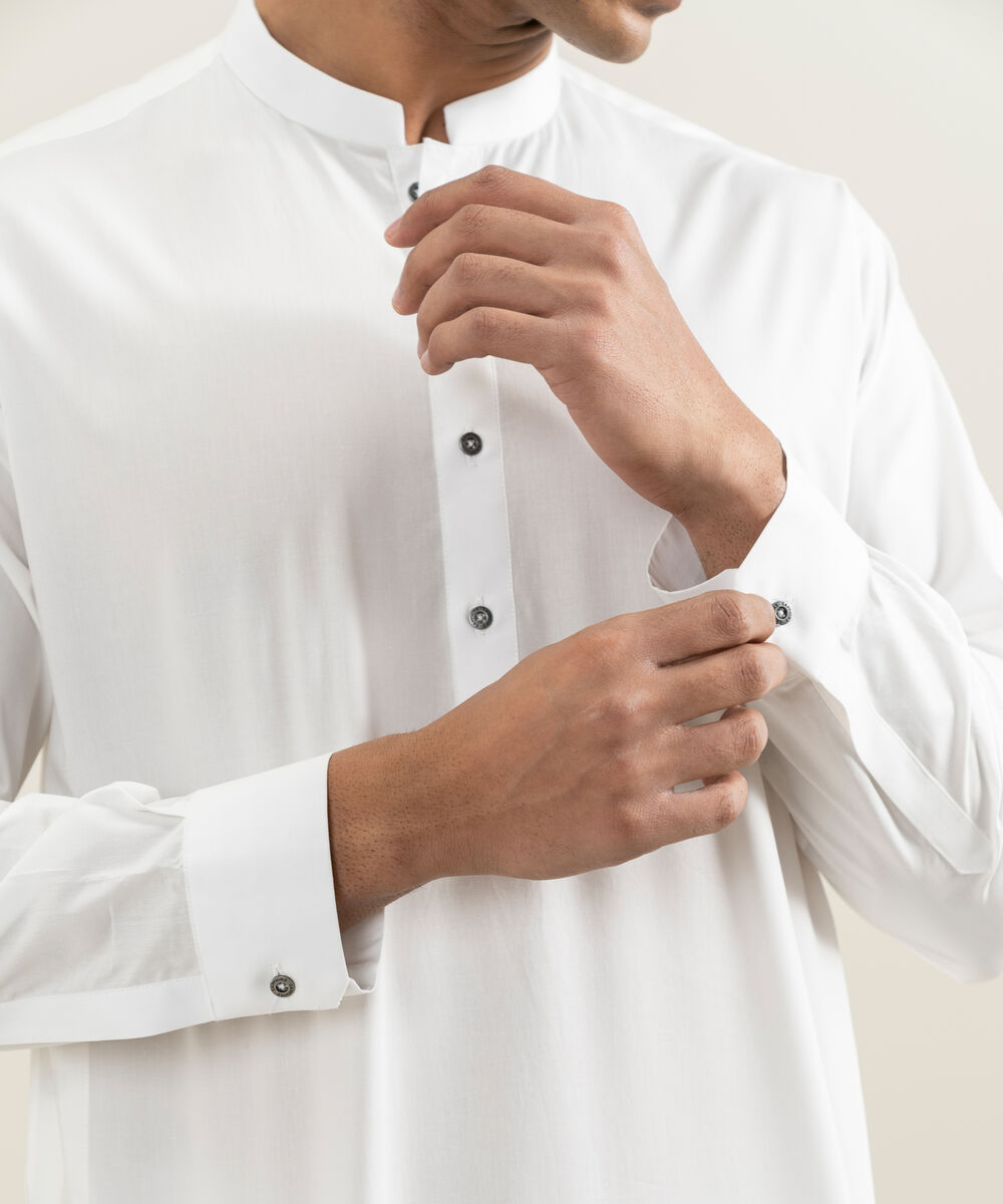 Men's off white 100% Cotton Kameez Shalwar
