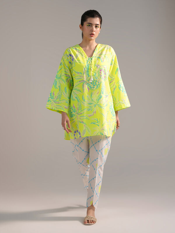 2 Piece - Printed Dobby Suit