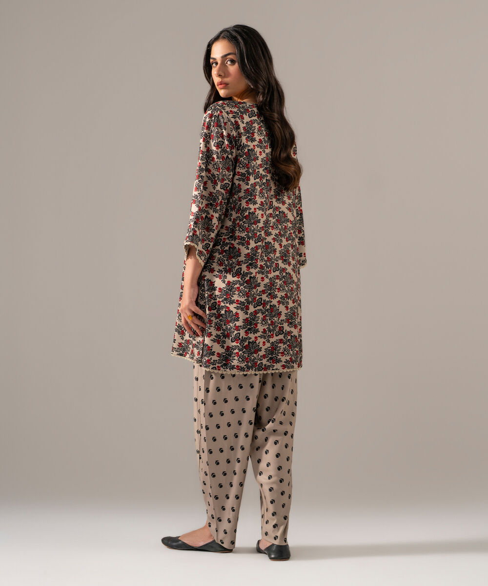 Women's RTW Viscose Marina Printed Grey Straight Shirt