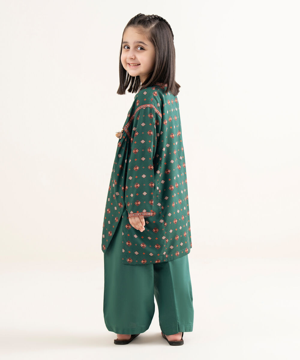 Girls Two Piece Printed Arabic Lawn Suit