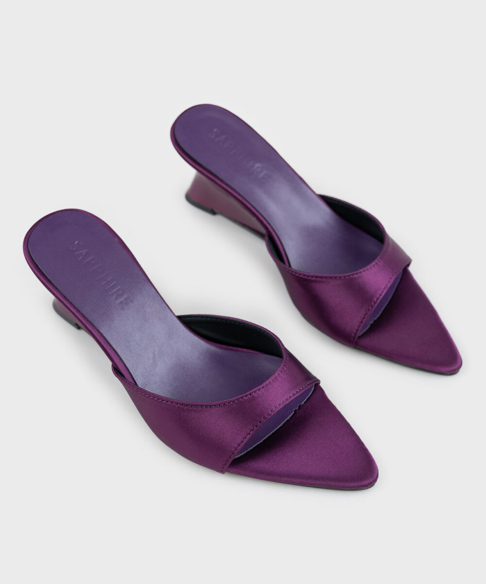Women's Purple Pointed Toe Wedge Heel