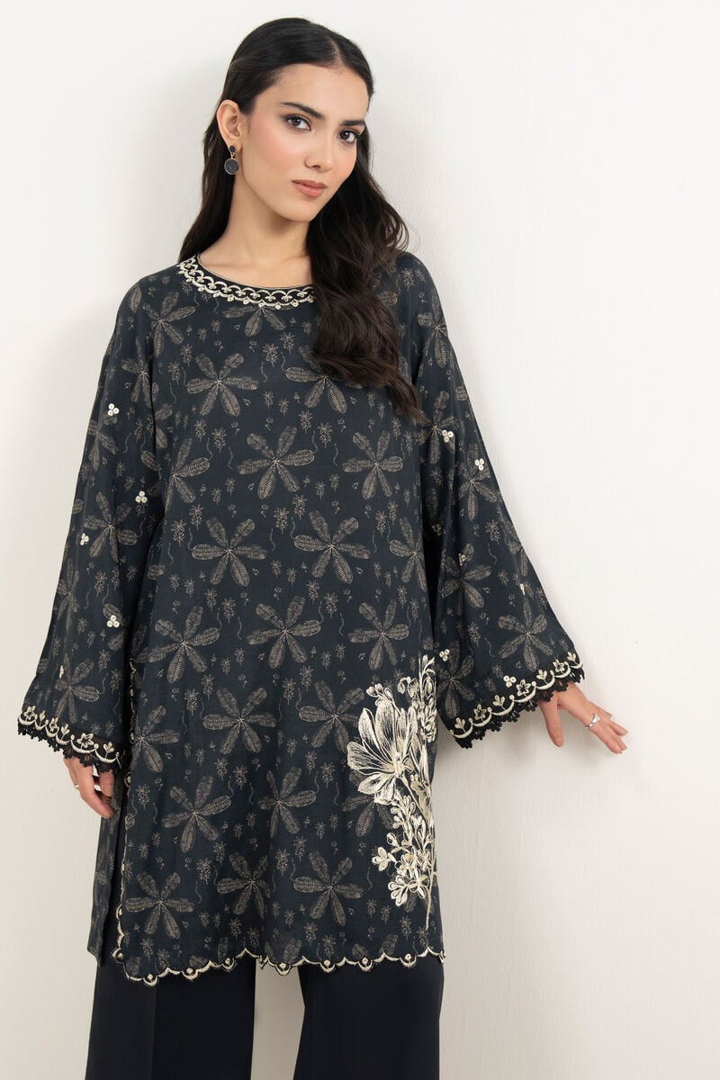 Embroidered Raw Silk Shirt