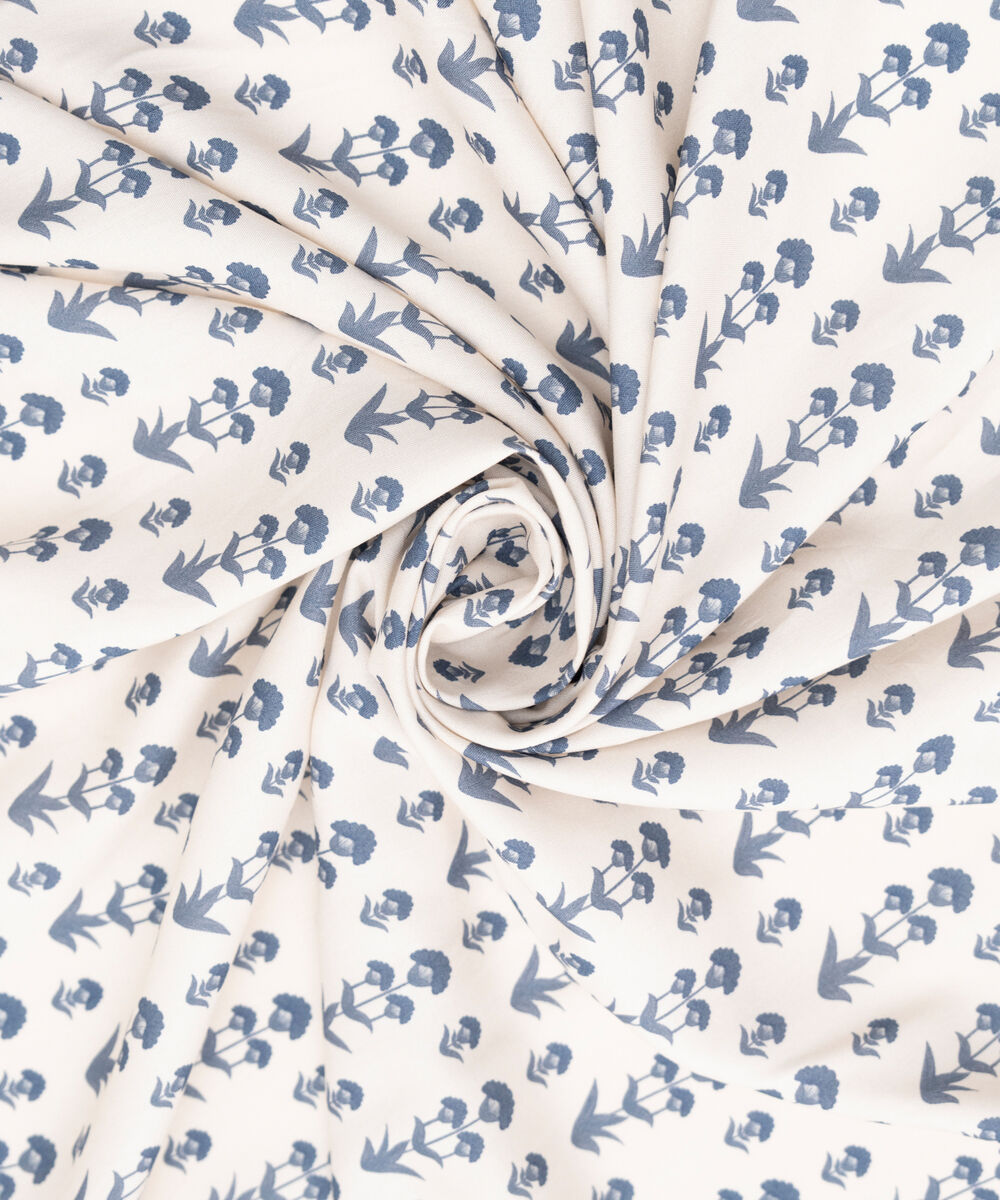 Viscose Linen Printed Blue Dupatta