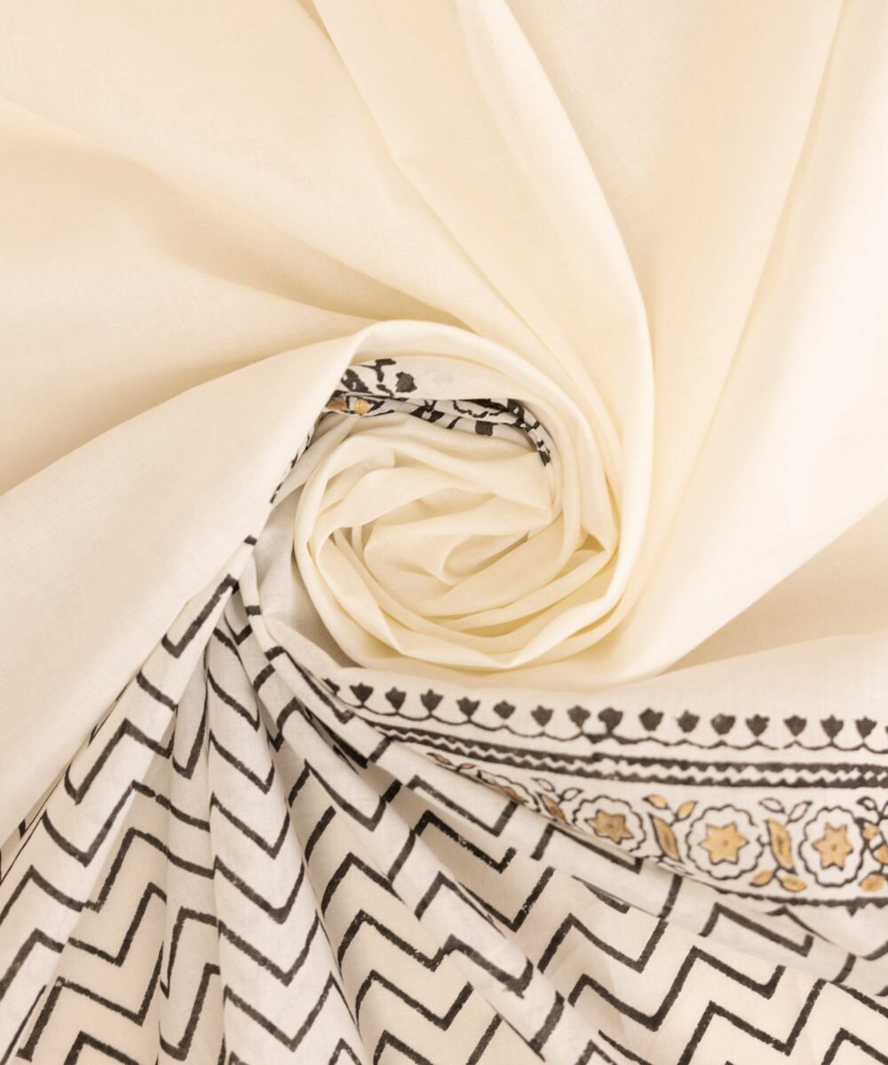 Fine Voile White Printed Dupatta