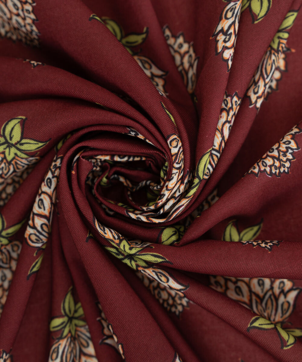 Brown Printed Blended Shawl