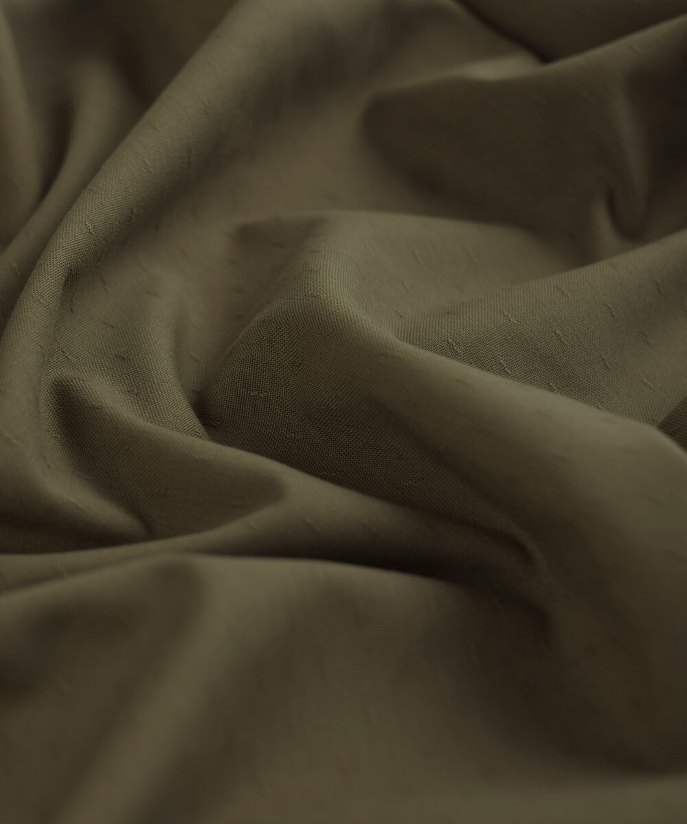 Men Unstitched Wash & Wear Khaki Full Suit Fabric