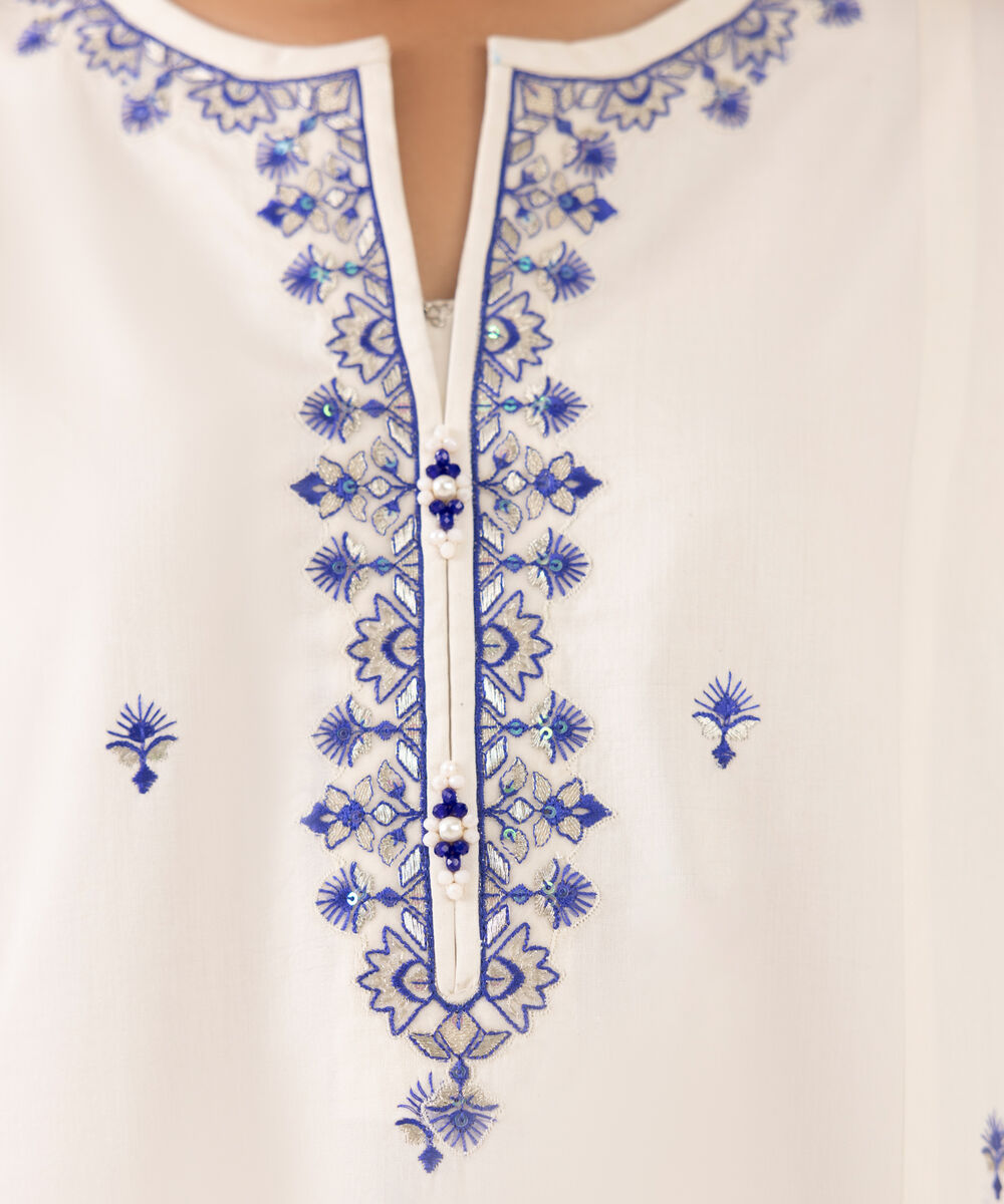 Women's Unstitched Light Cotton Satin Dyed Three Piece Suit