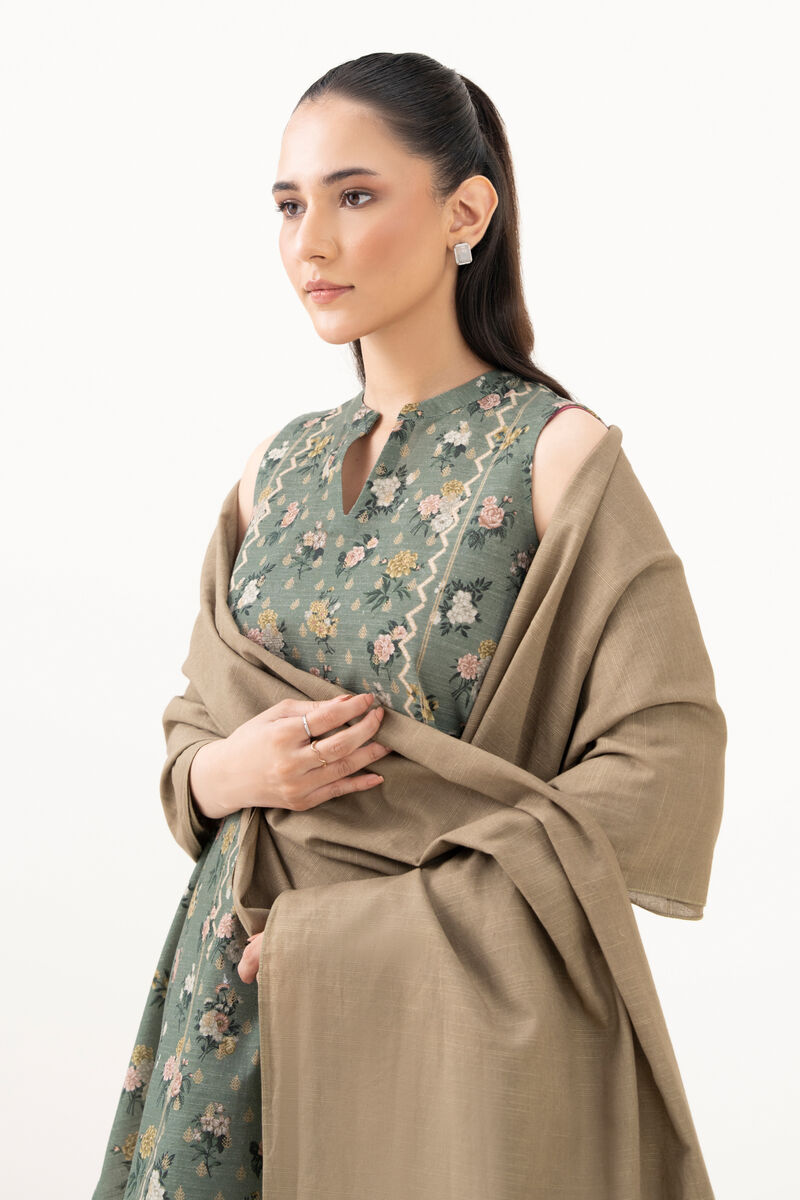 3 Piece - Printed Cotton  Suit